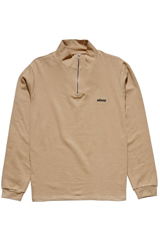 Stussy Mens Miles 1/4 Zip Sweaters Brown - OALSP2039